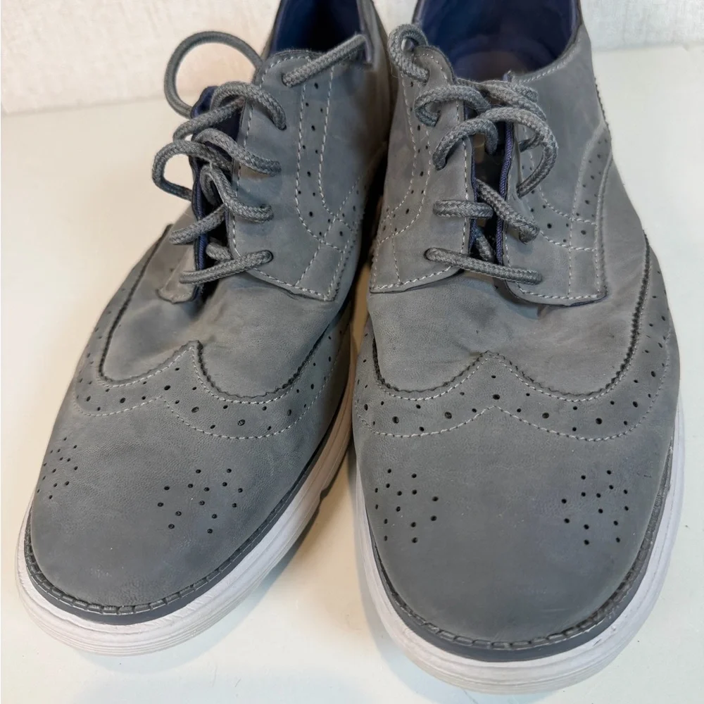 Dexter Comfort Memory Foam Men's Wingtip Oxford‎ Shoes Size 11 Gray Faux Leather